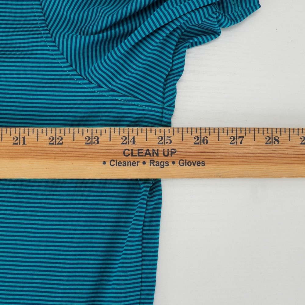 GREYSON Men's XL Striped Golf Polo Shirt Teal Navy Performance Short Sleeve - Picture 10 of 11